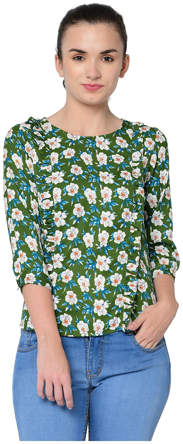 

2BMe Women Printed Regular top - Blue