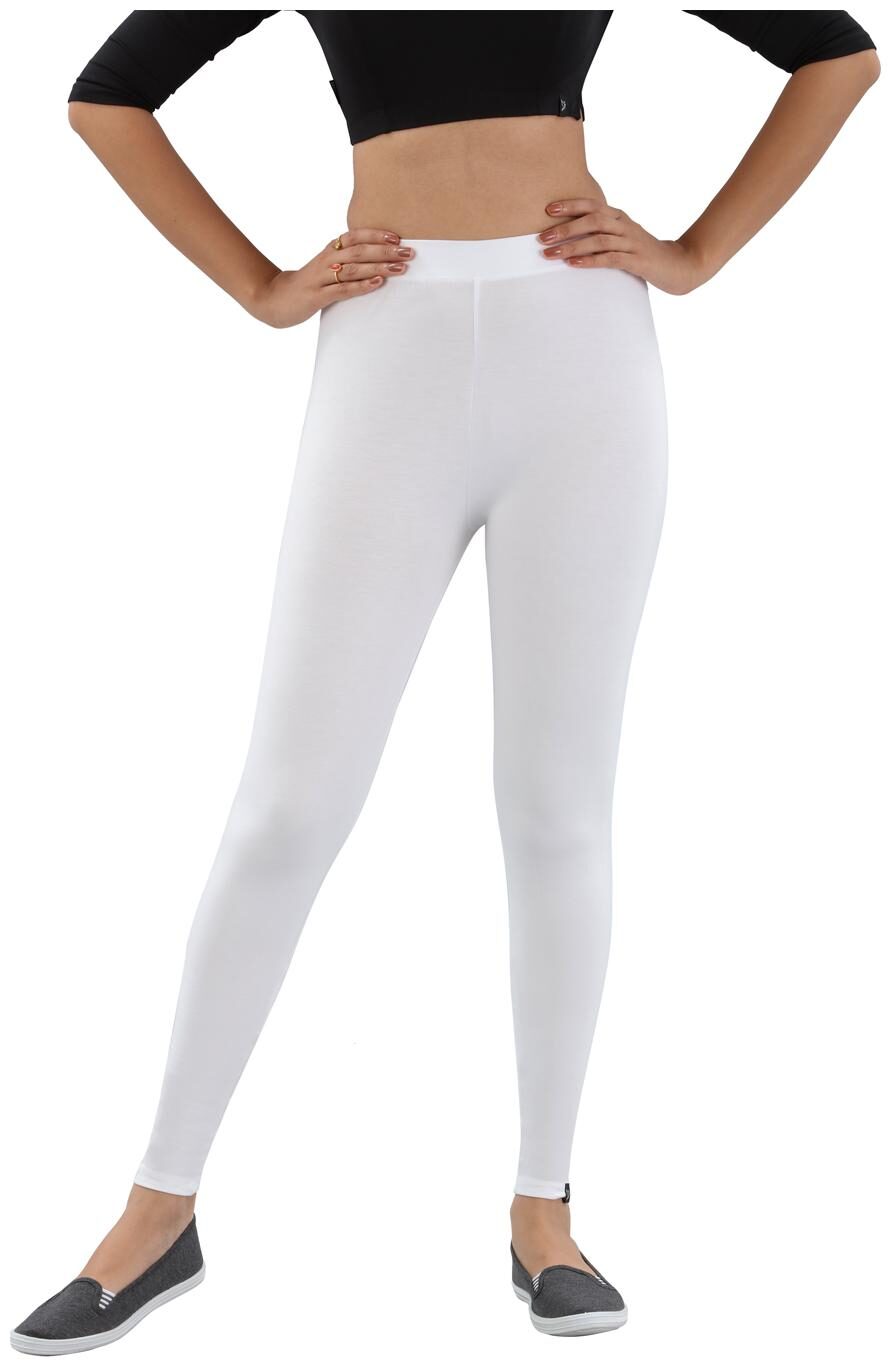 

409 Women Viscose Leggings -White