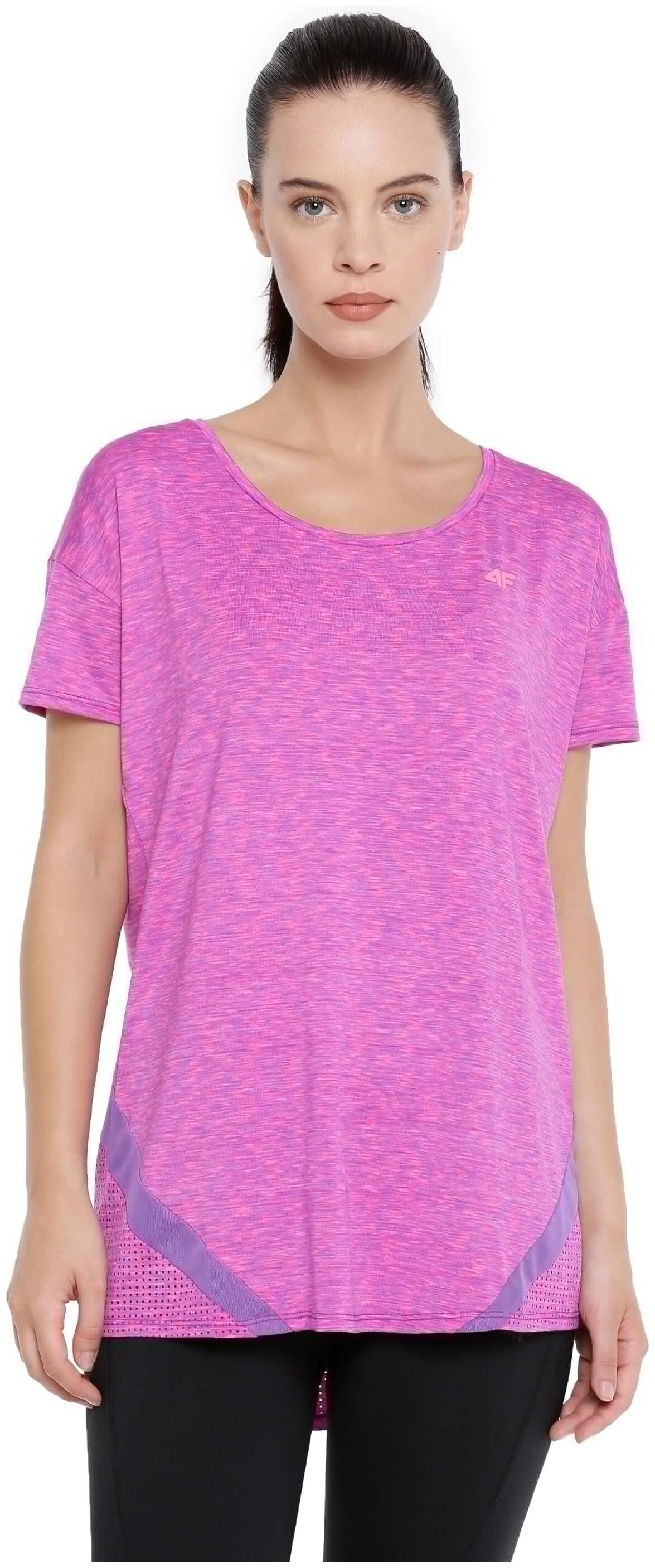 

4F Women Pink Regular fit Round neck Blended T shirt