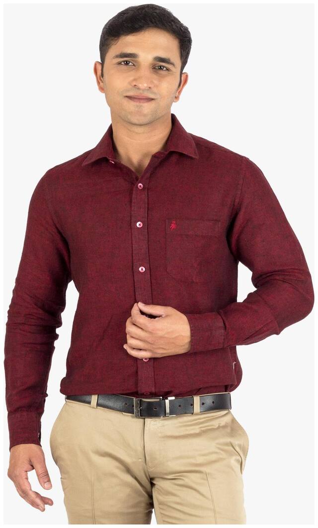 Khoday Williams Men Regular fit Formal Shirt - Maroon