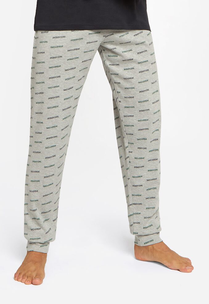 

92ELMNTS Cotton Printed Grey Color Joggers For Men (Pack Of 1)