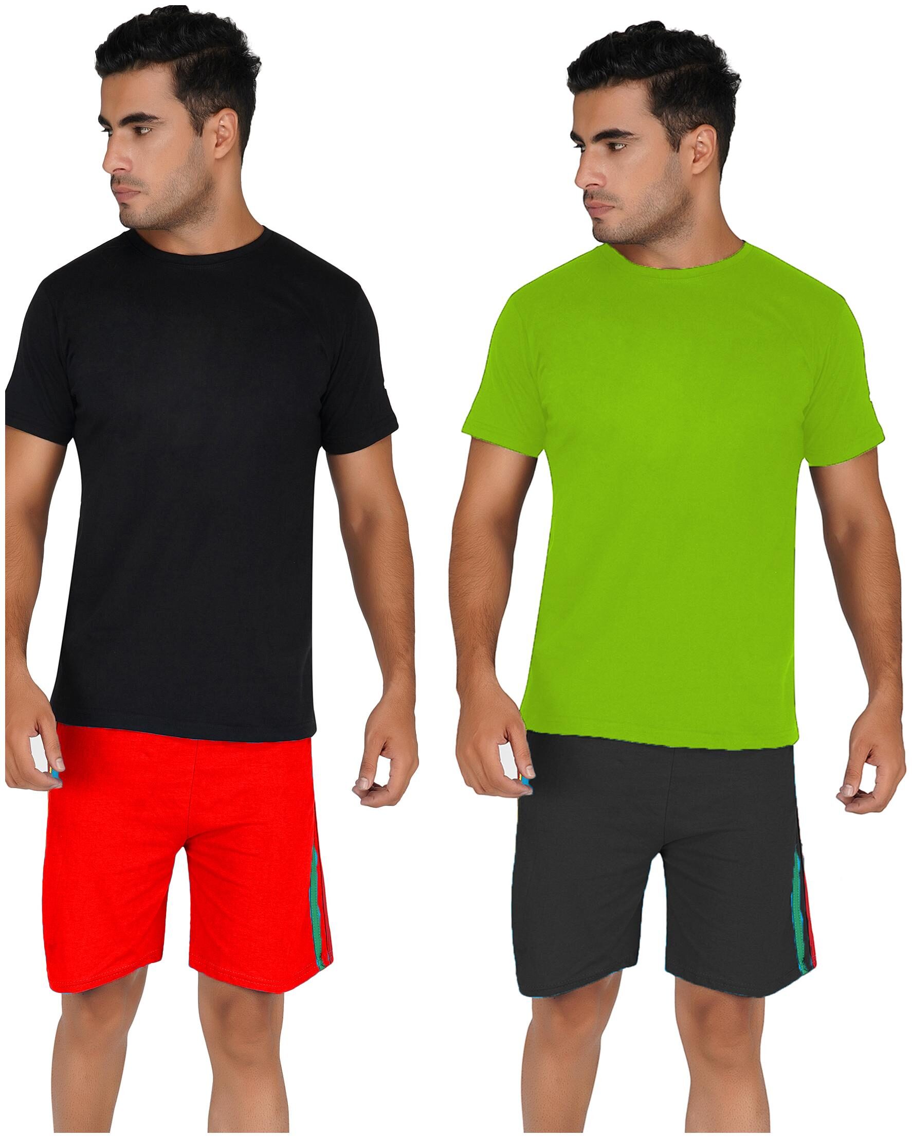 

92ELMNTS Men Red Black Regular Fit Regular Shorts
