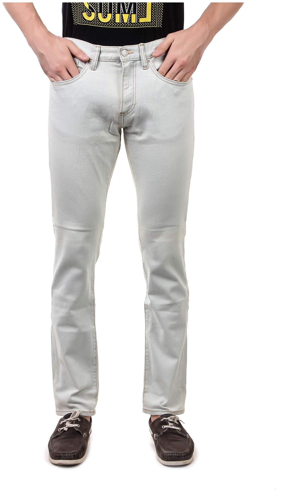 

92ELMNTS Men Cream Slim Fit Jeans