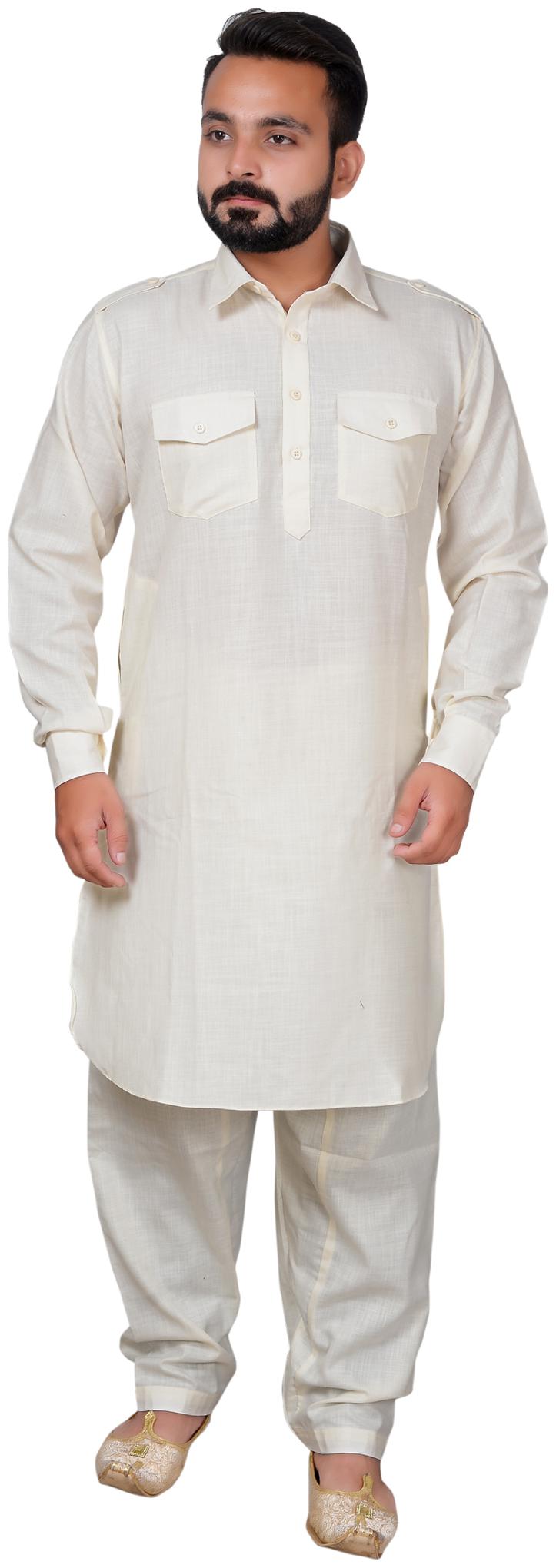 

A ForeAN White Solid Kurta and Salwar