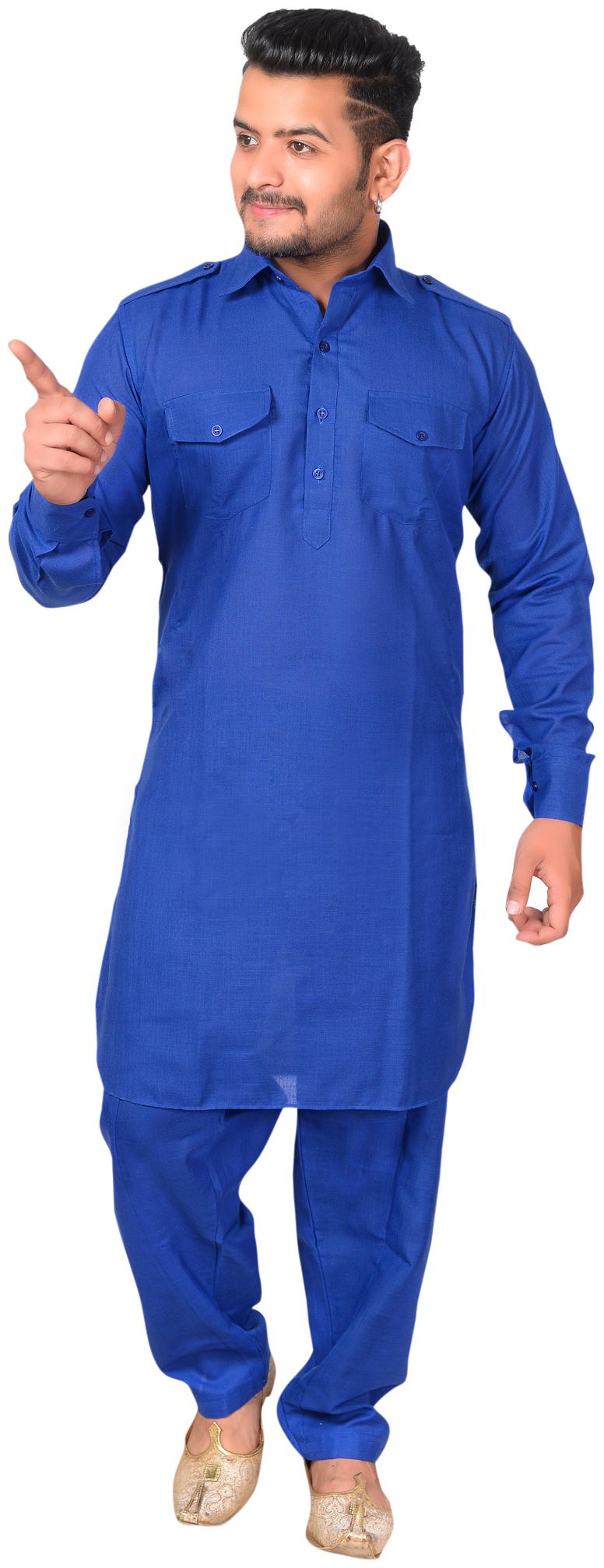 

A ForeAN Blue Solid Kurta and Salwar