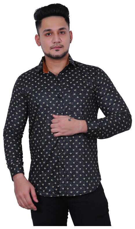 

A ForeAN Men Regular fit Formal Shirt - Black