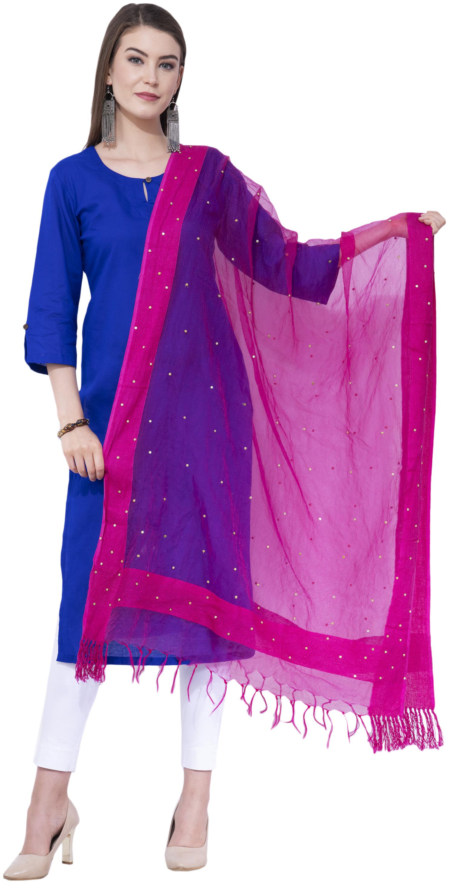 

A R SILK Blended Mix Match Pink Dupatta