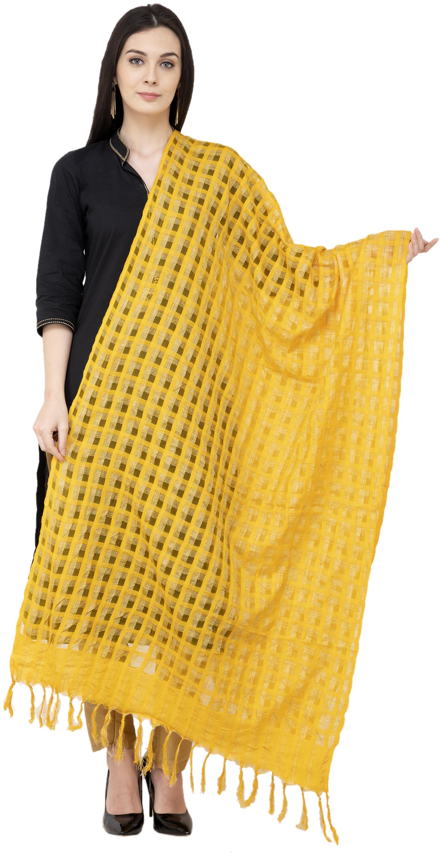

A R SILK Golden Box Regular Dupatta Yelllow Color Dupatta Chunni