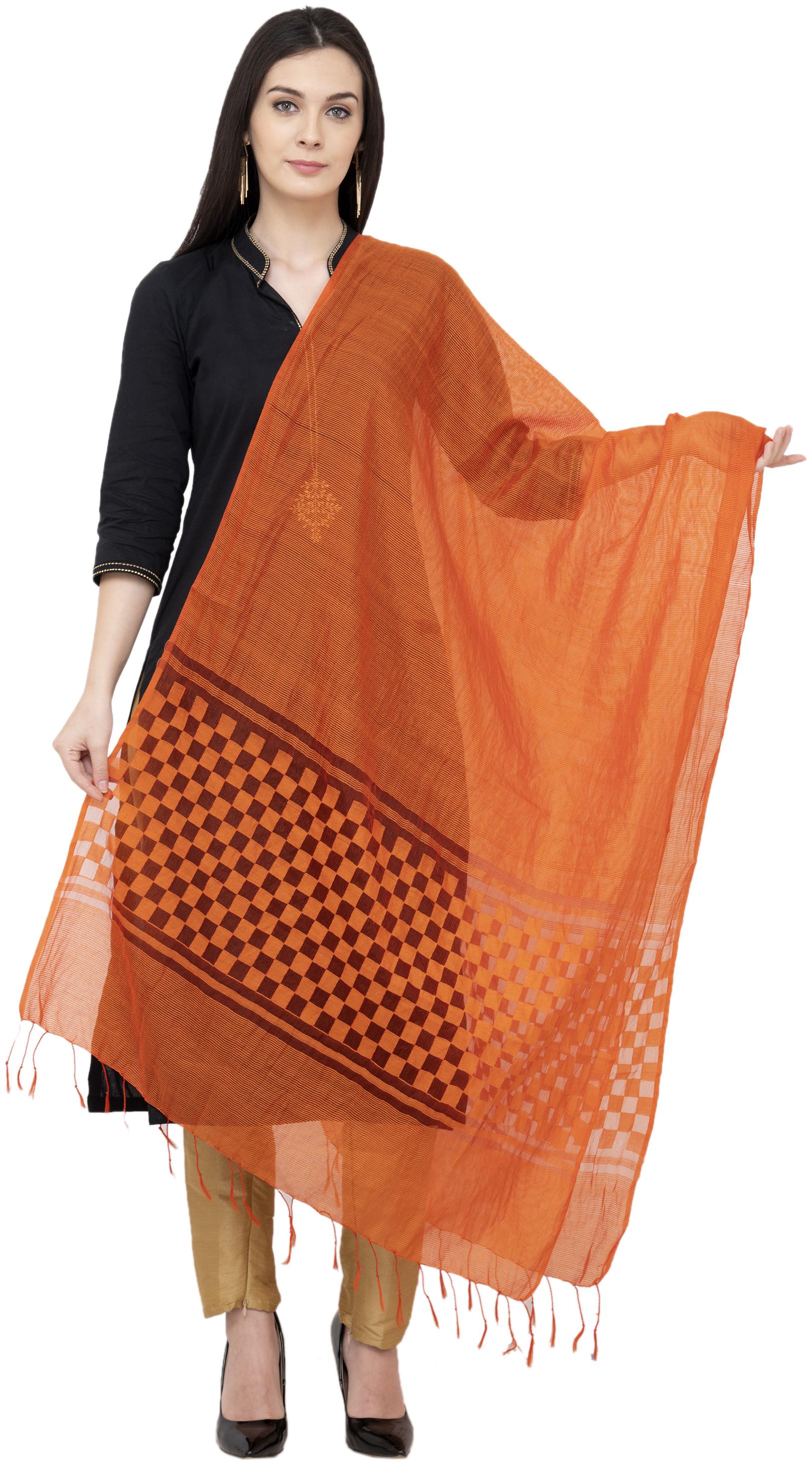 

A R Silk Buta Cutting Regular Dupatta Color Orange Dupatta Chunni