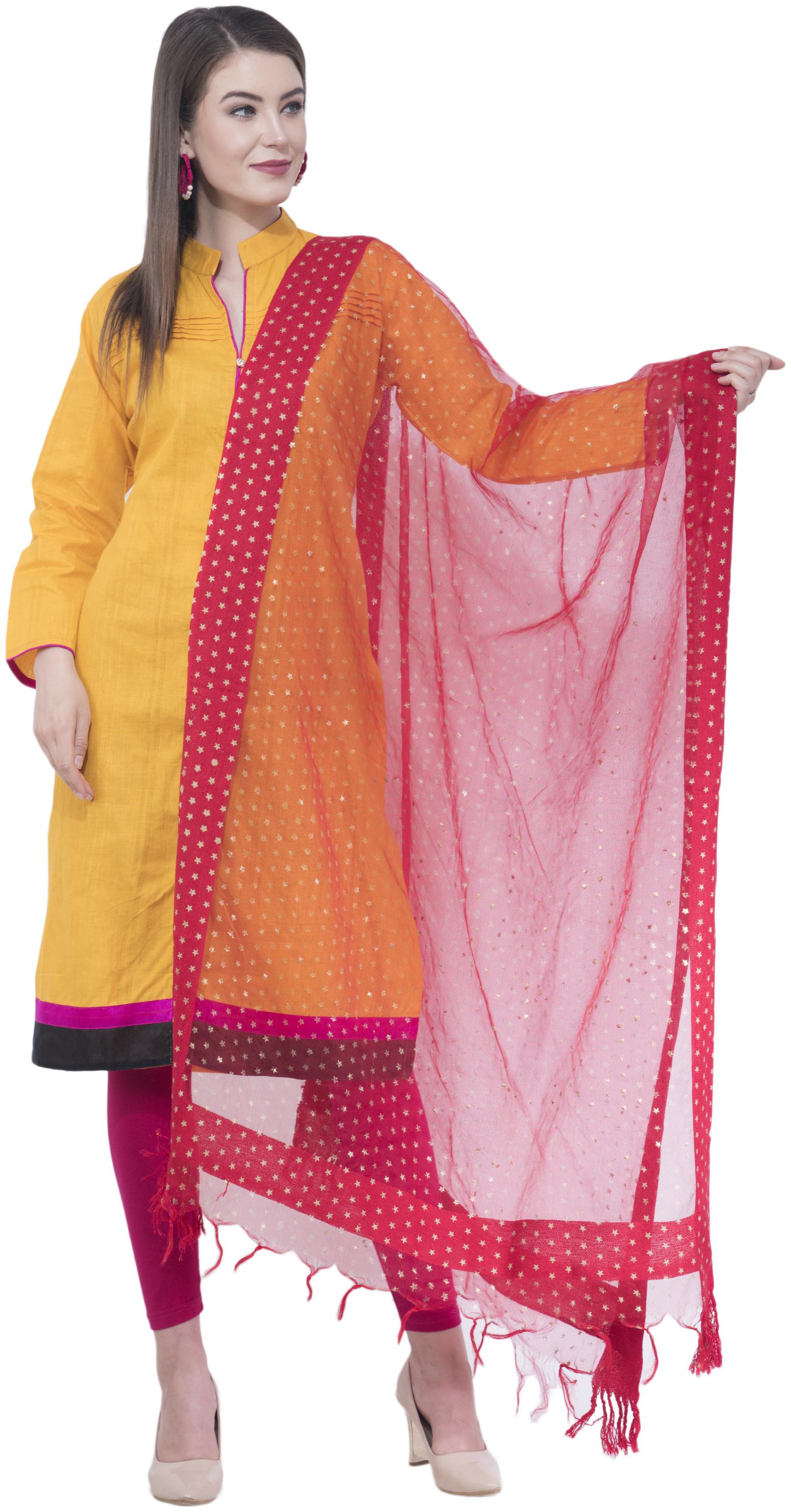 

A R SILK Cotton Printed Maroon Dupatta