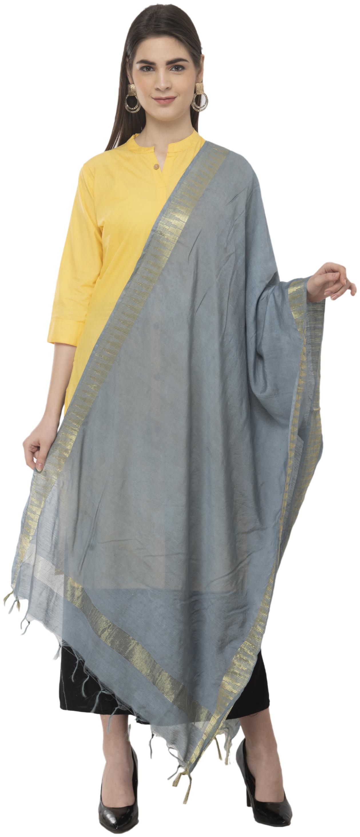 

A R SILK Cotton Dupatta Grey
