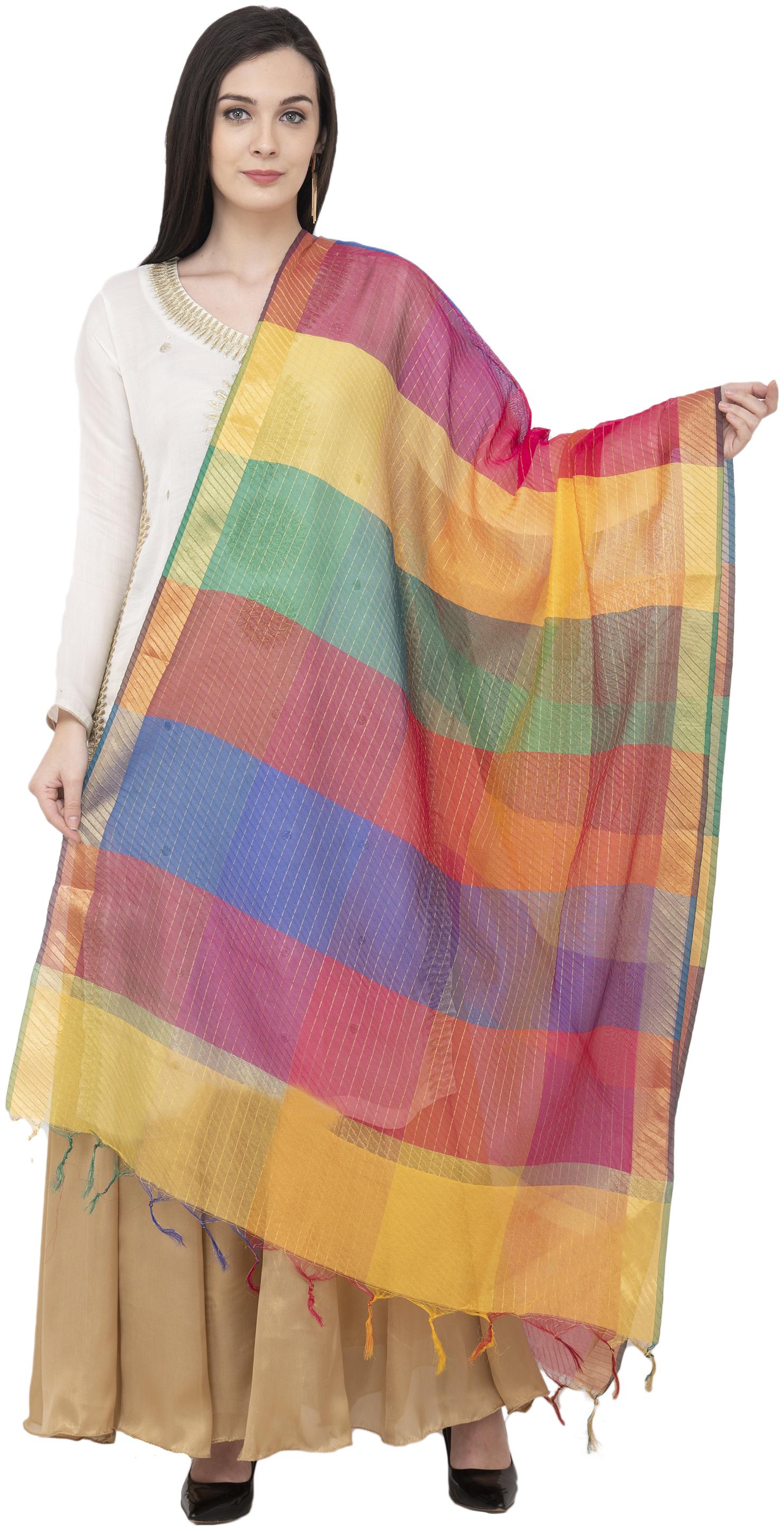 

A R SILK Multi Crush Fancy Dupatta Multi Color Color Dupatta Chunni