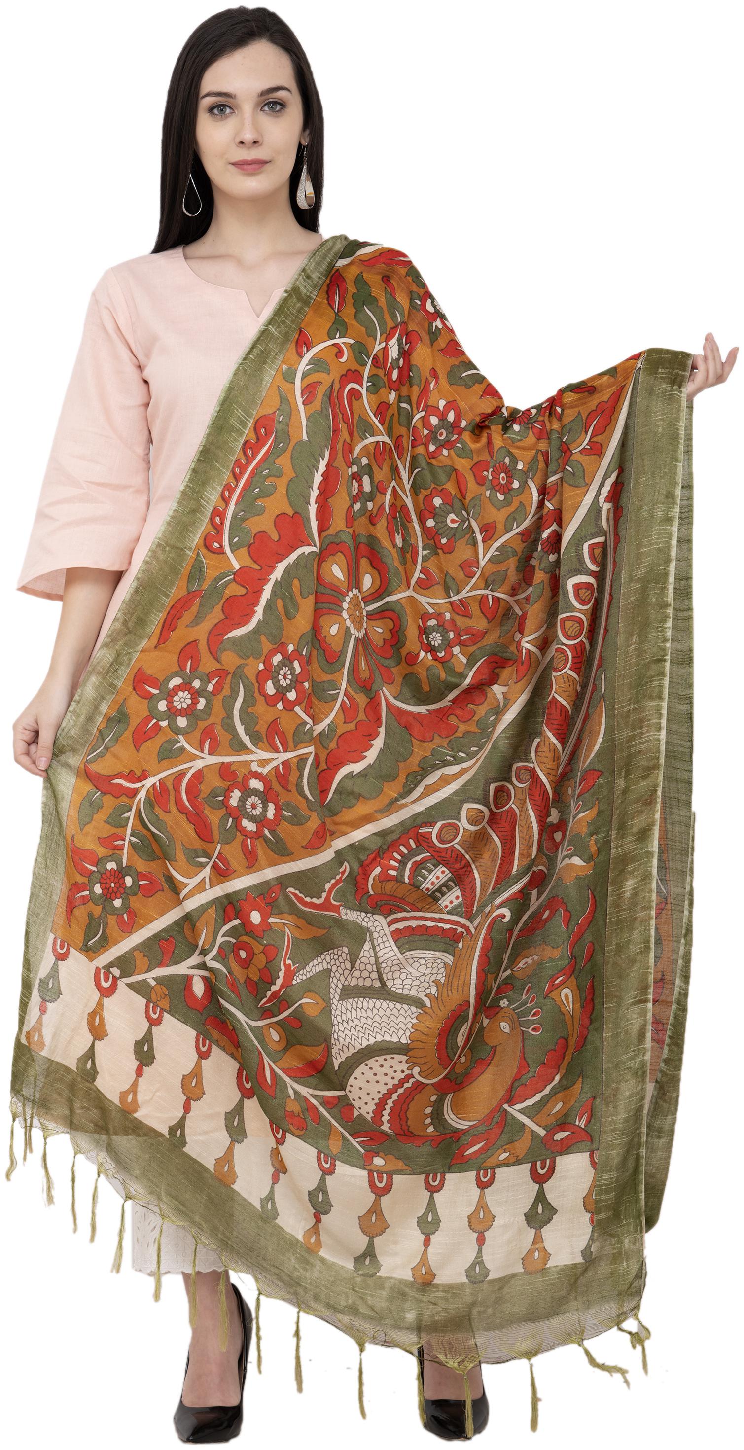 

A R Silk Modal Kalamkari Print Fancy Dupatta Color Multi Print Dupatta Chunni