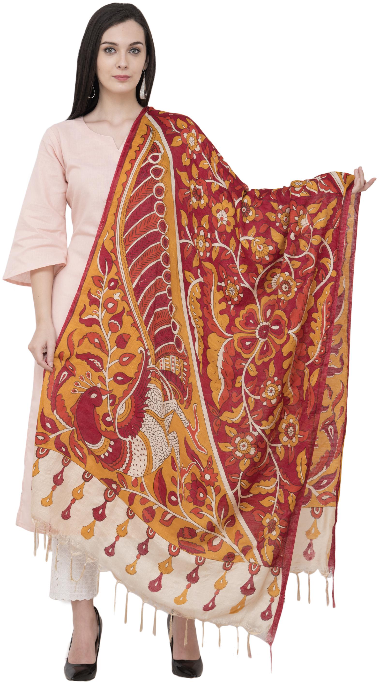 

A R Silk Modal Kalamkari Print Fancy Dupatta Color Multi Print Dupatta Chunni