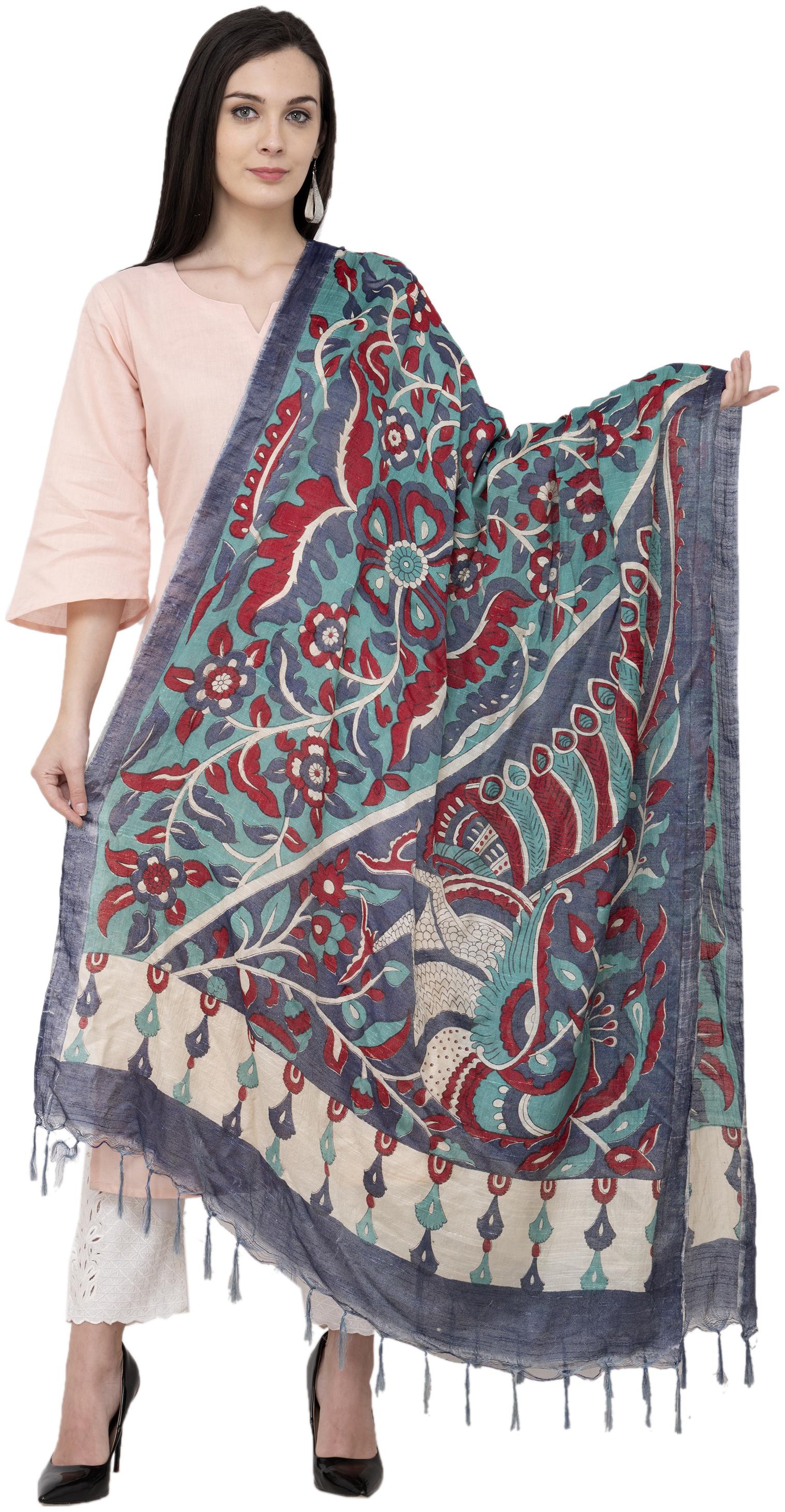 

A R Silk Modal Kalamkari Print Fancy Dupatta Color Multi Print Dupatta Chunni