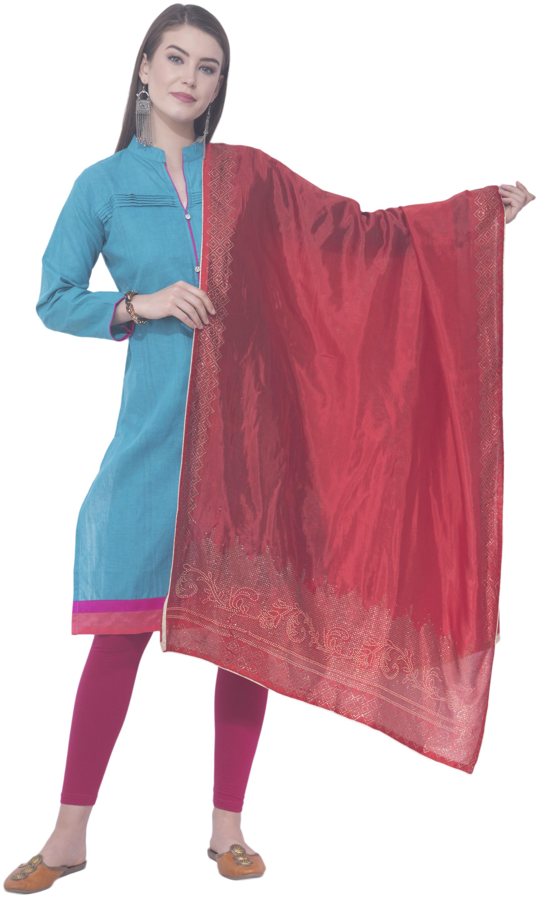 

A R SILK Silk Mix Match Red Dupatta
