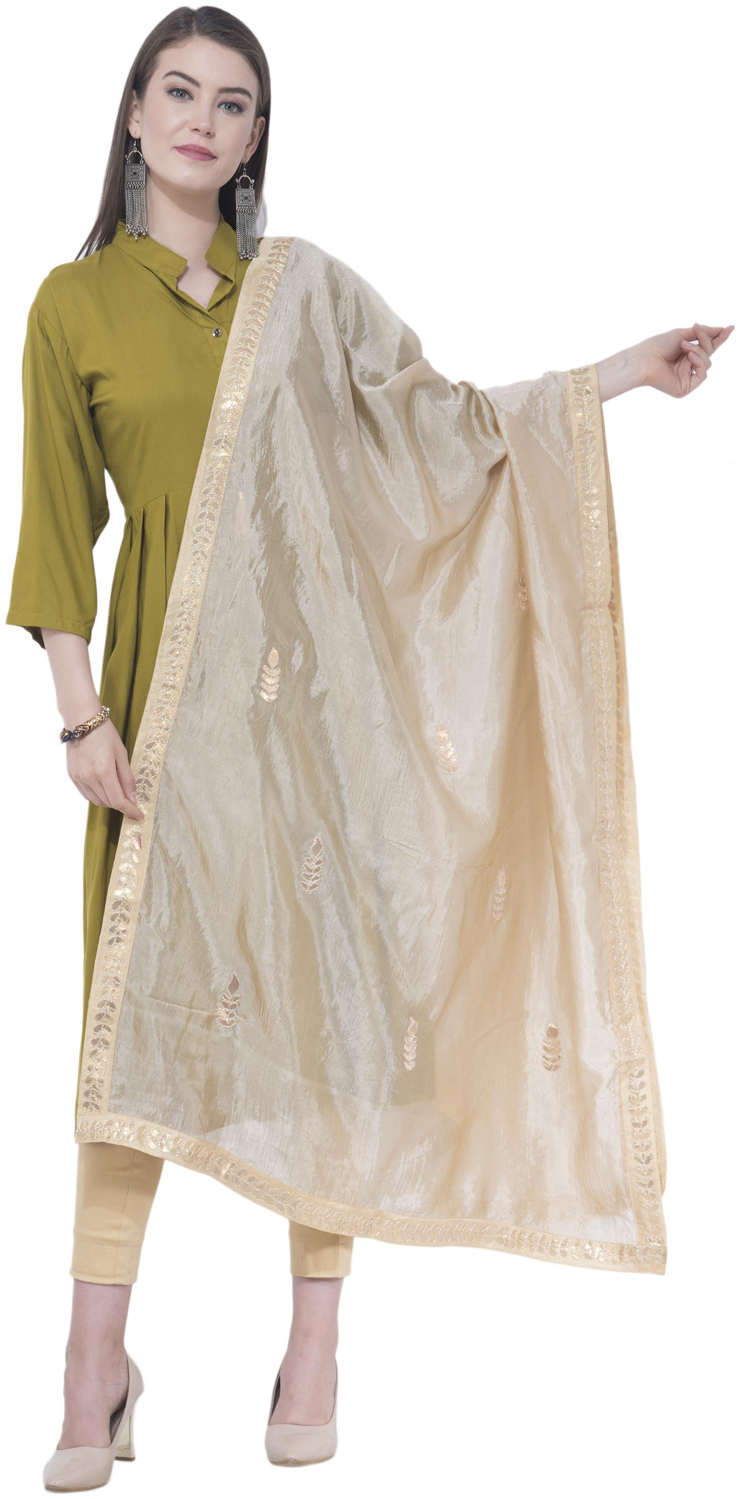 

A R SILK Silk Embroidered Gold Dupatta