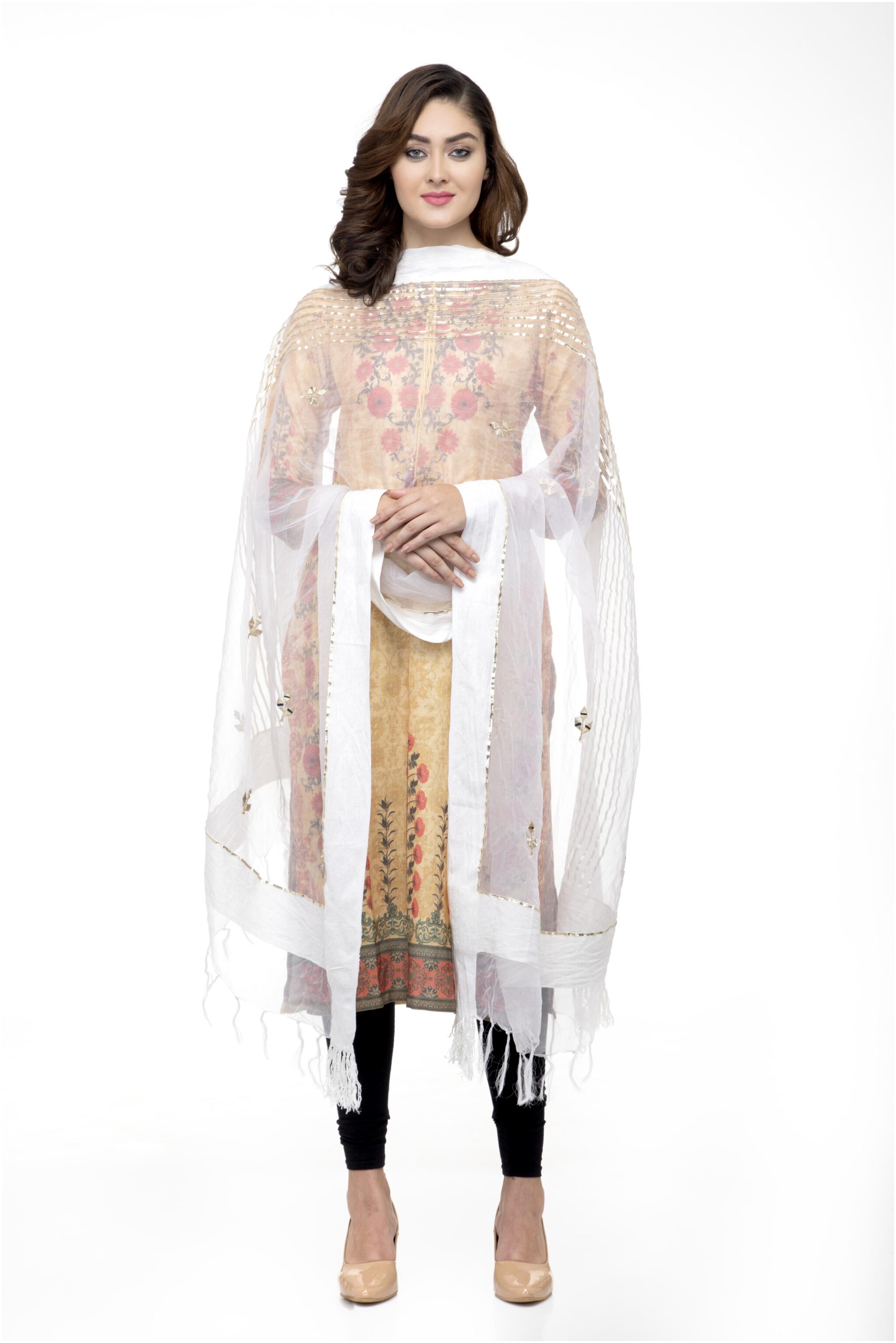 

A R SILK Women Cotton Embellished Dupatta White