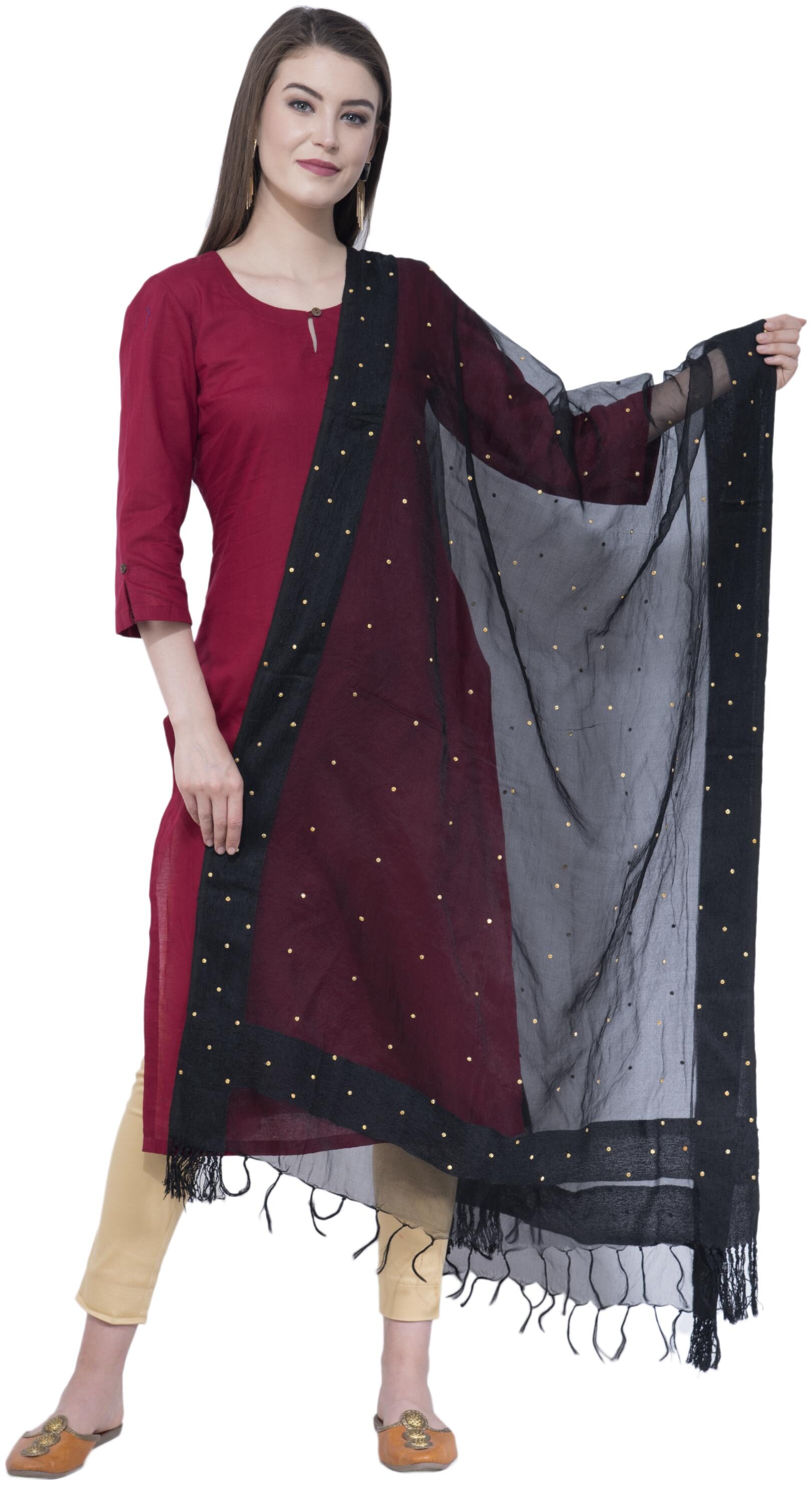 

A R SILK Women Silk Dupatta Black