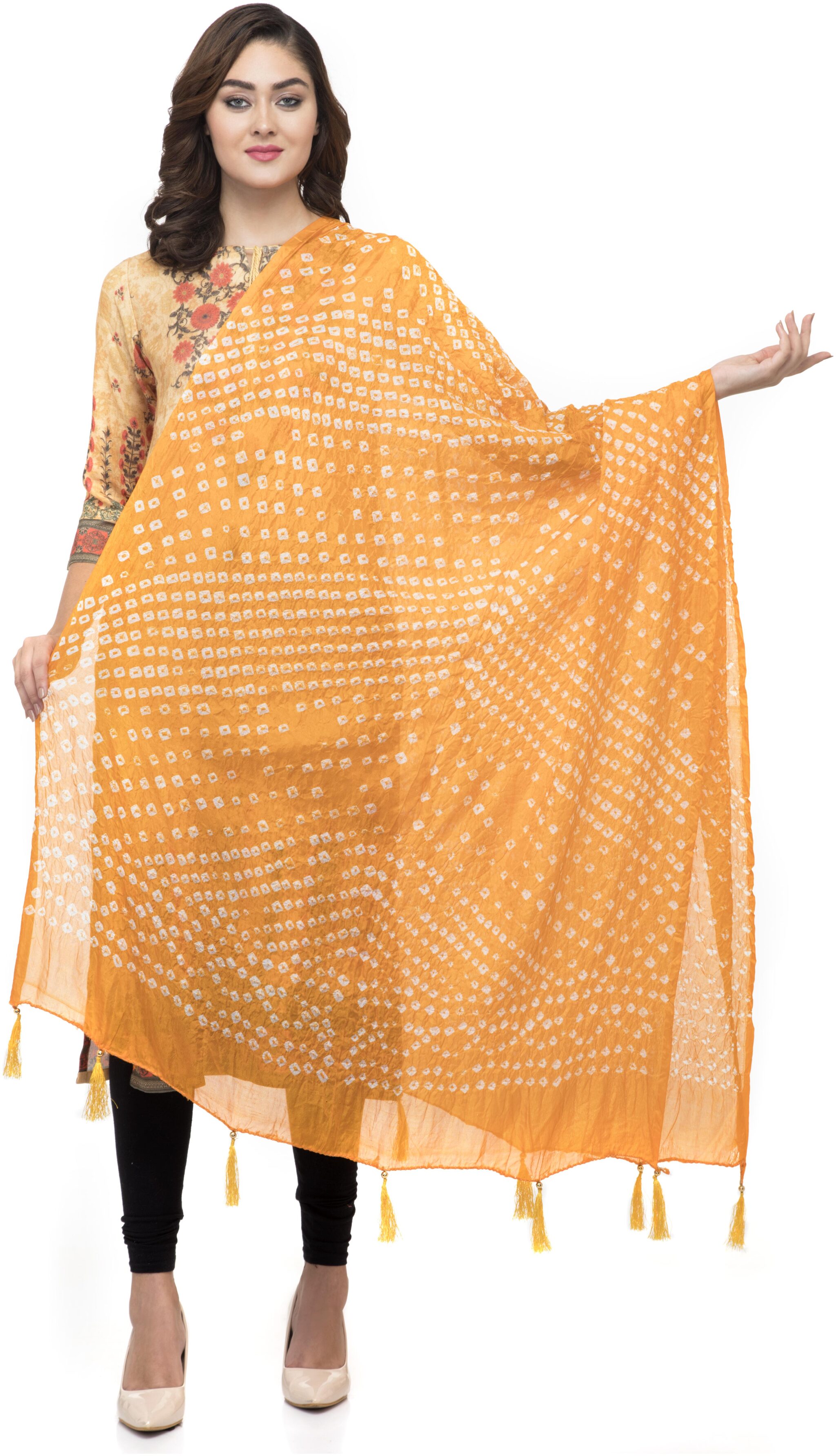 

A R SILK Women Silk Printed Dupatta Yellow