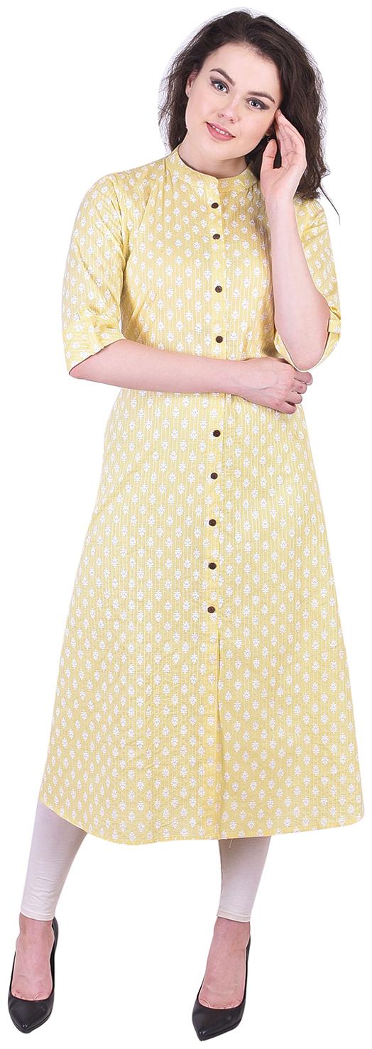 

A - TEX INDIA Women Cotton Printed Kurti Yellow