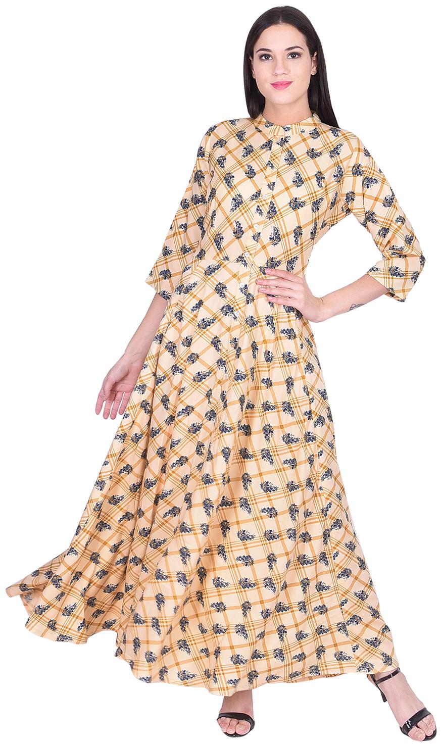 

A - TEX INDIA Women Yellow Printed Anarkali Kurta