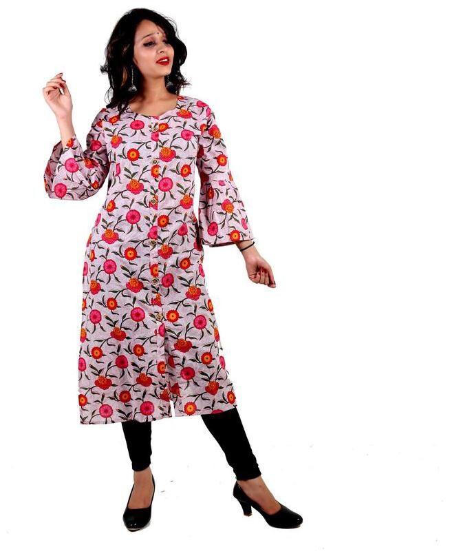 

A - TEX INDIA Cotton Casual Women Kurti Pink