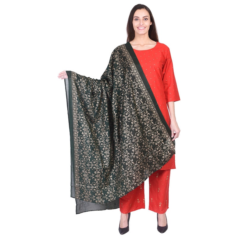 

A - TEX INDIA Women Red Ethnic Motifs Regular Kurta With Palazzo And Dupatta