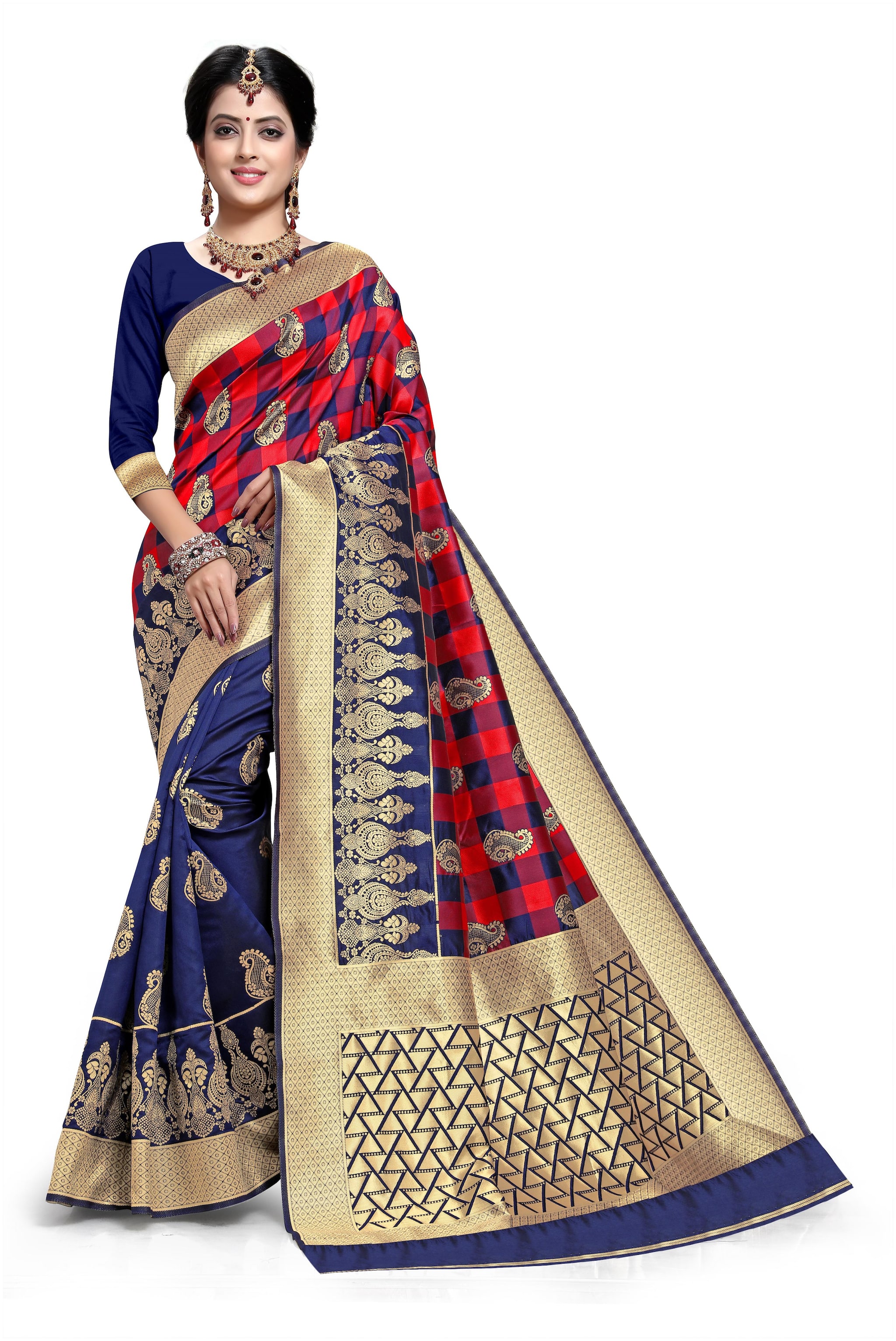 

Aadyaa Creation Bollywood Banarasi Art silk sareeMulti