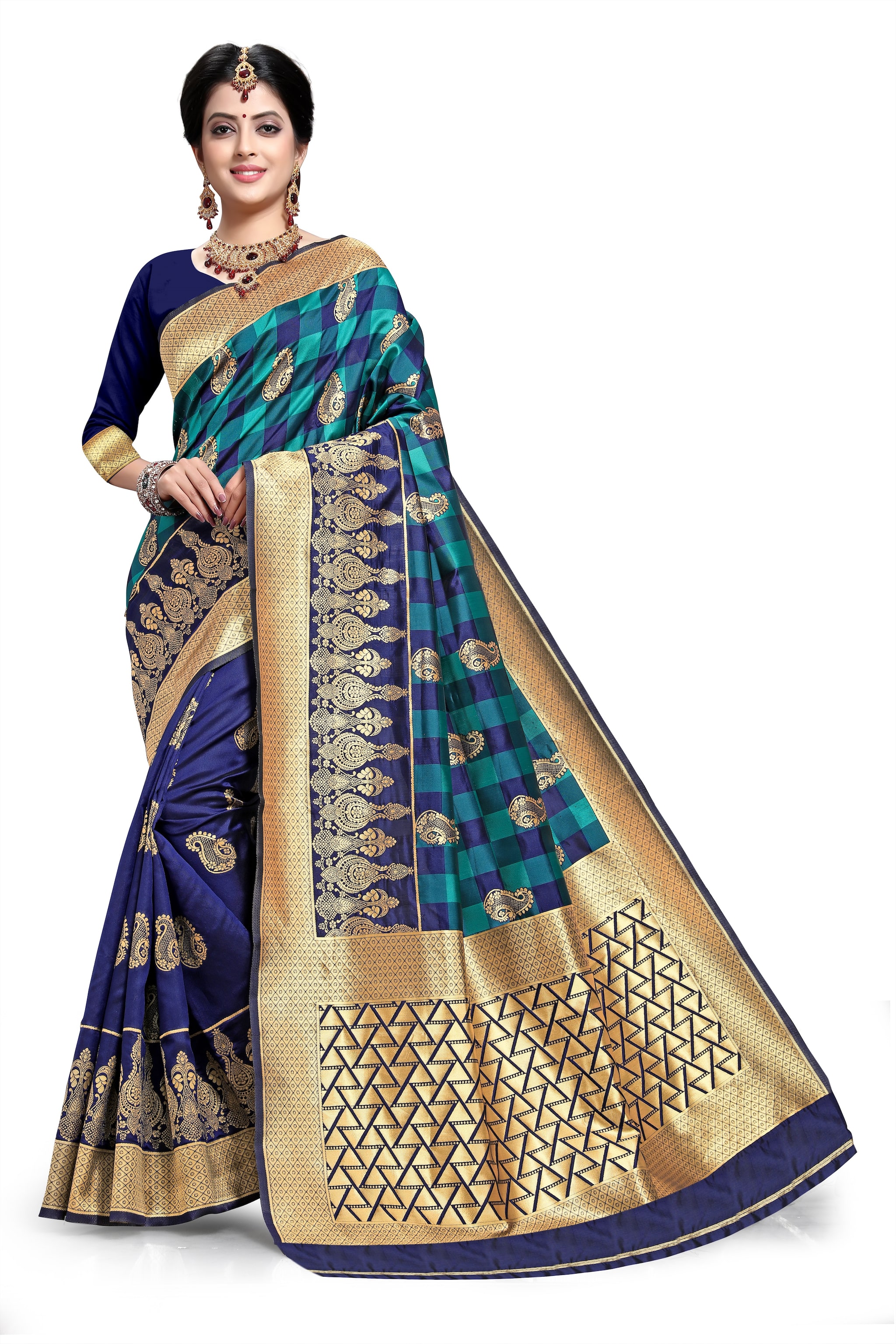 

Aadyaa Creation Bollywood Banarasi Art silk sareeMulti