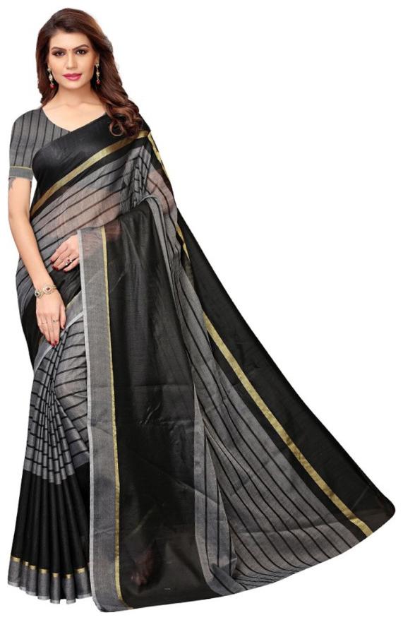 

Aamoira Black Cotton Saree Withourt Blouse