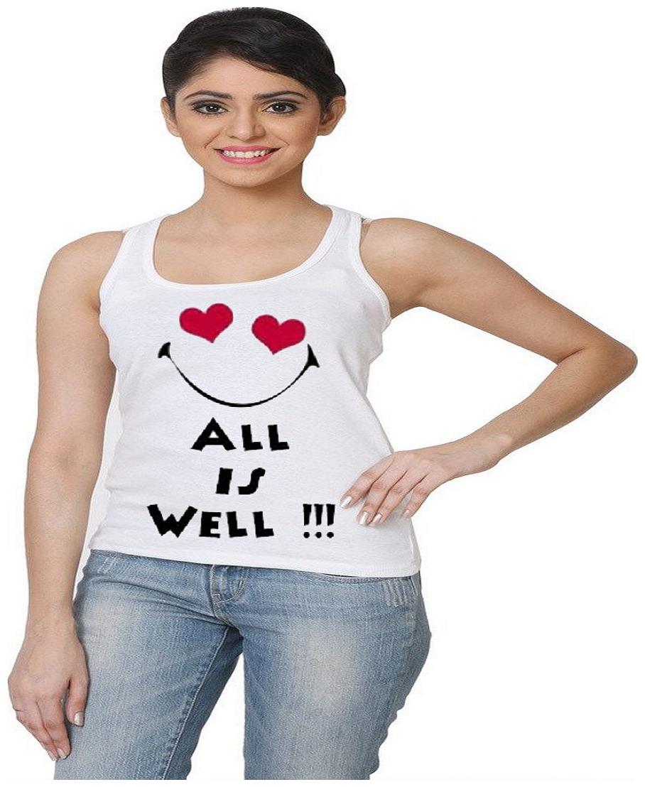 

AARMY FIT Women Printed A-line top - White