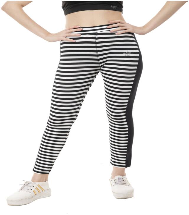 AARMY FIT Women Slim fit Blended Printed Track pants - White