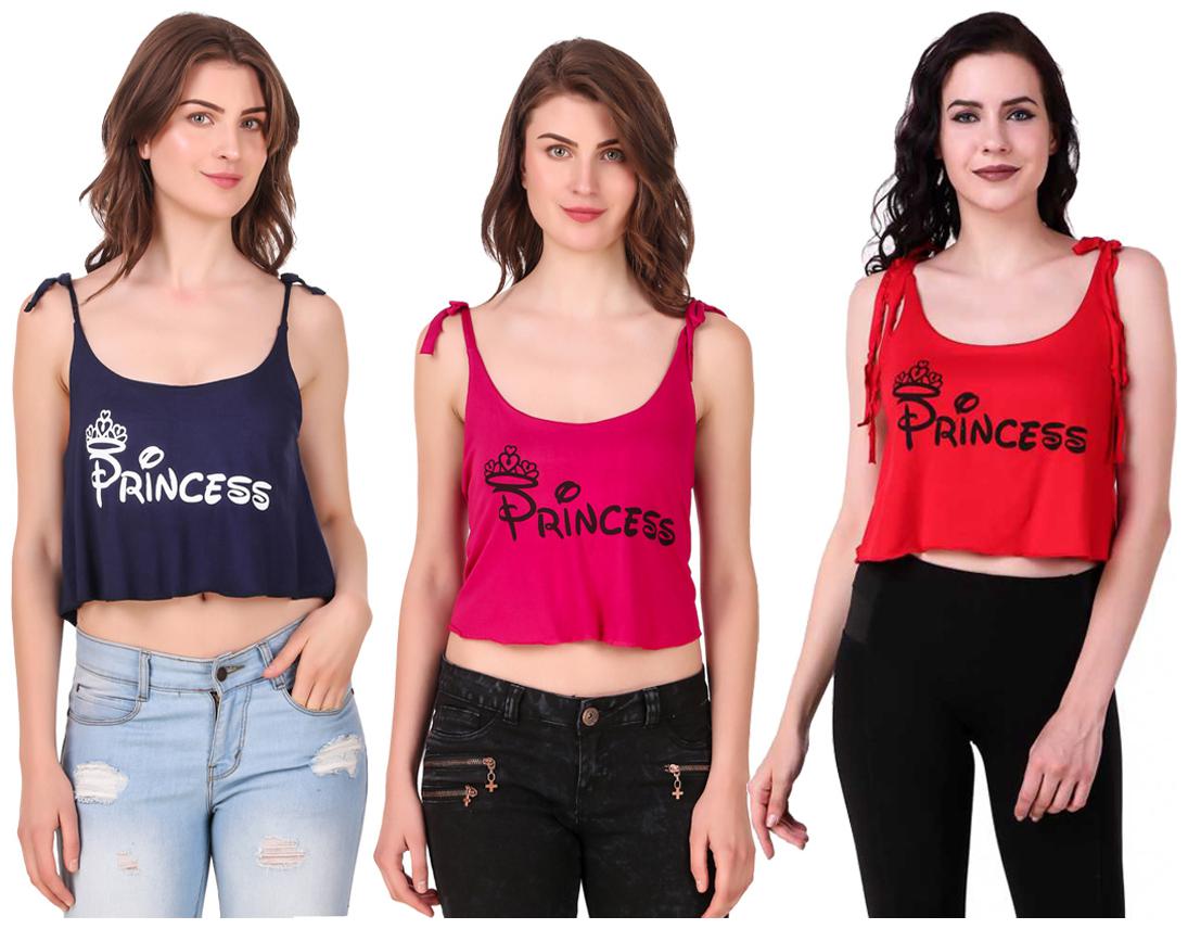 

AARYA WORLD Women Solid Crop top - Multi