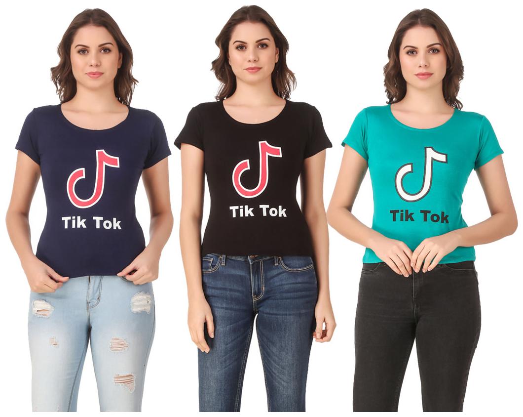 

AARYA WORLD Women Lycra Printed Multi T Shirt