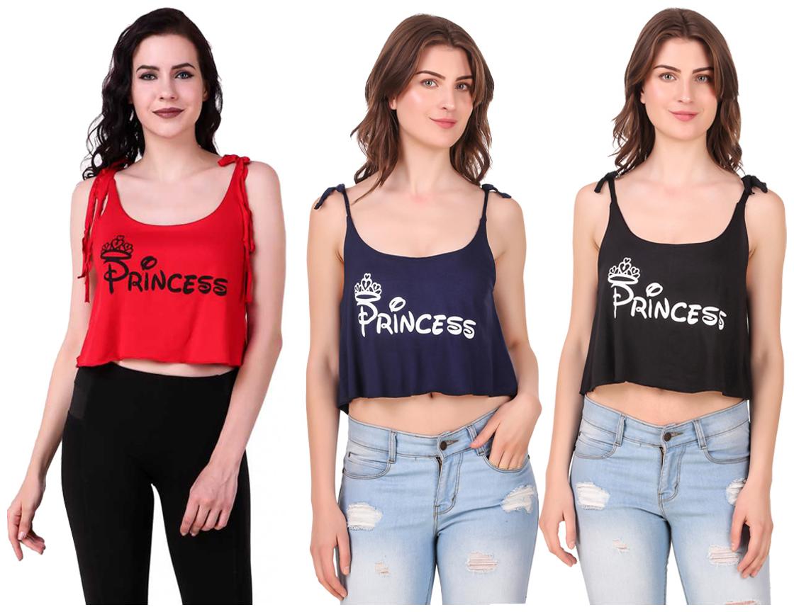 

AARYA WORLD Women Solid Crop top - Multi