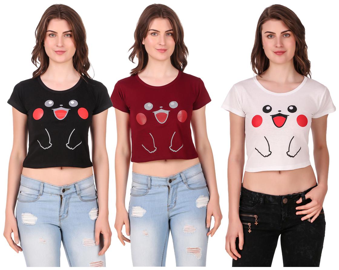 

AARYA WORLD Women Solid Crop top - Multi