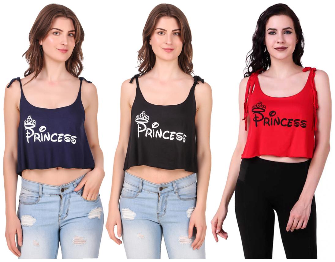 

AARYA WORLD Women Solid Crop top - Multi