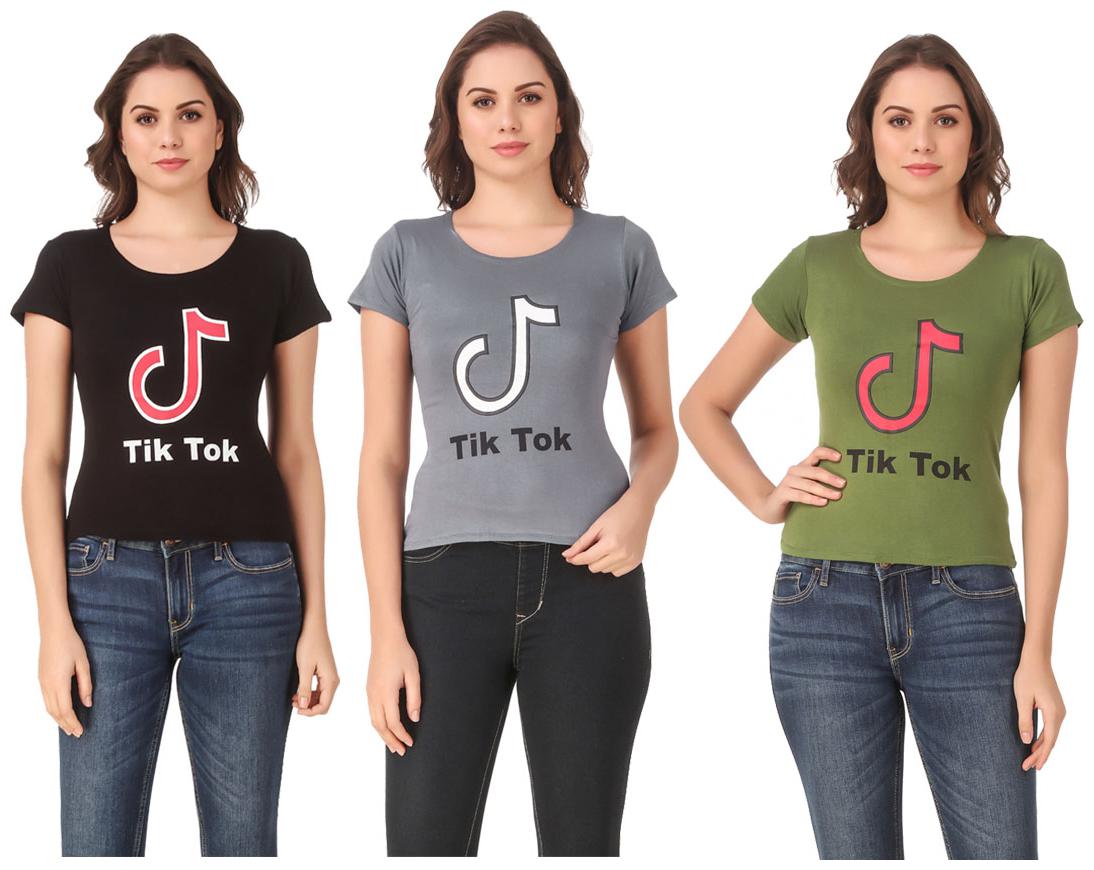 

AARYA WORLD Women Lycra Printed Multi T Shirt