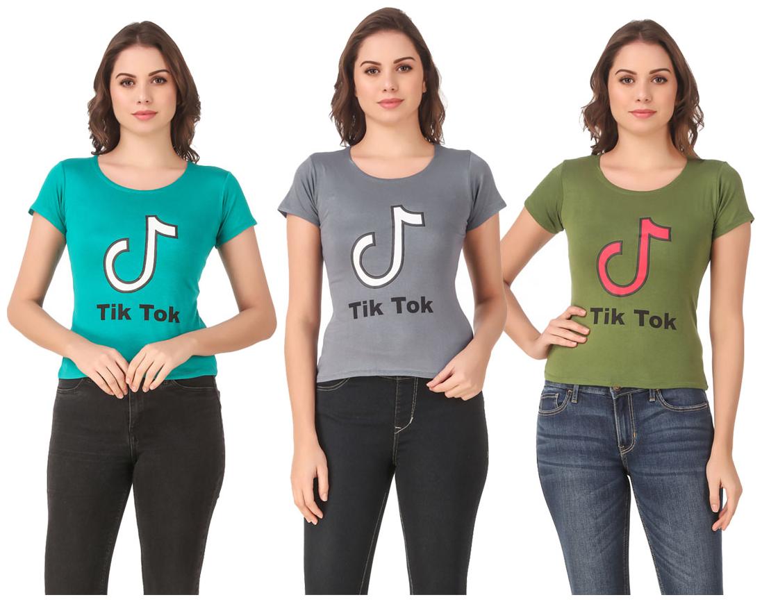 

AARYA WORLD Women Lycra Printed Multi T Shirt