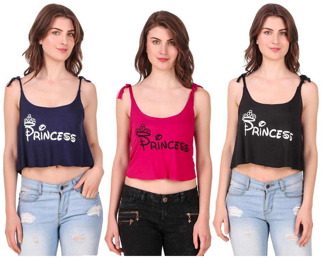 

AARYA WORLD Women Solid Crop top - Multi