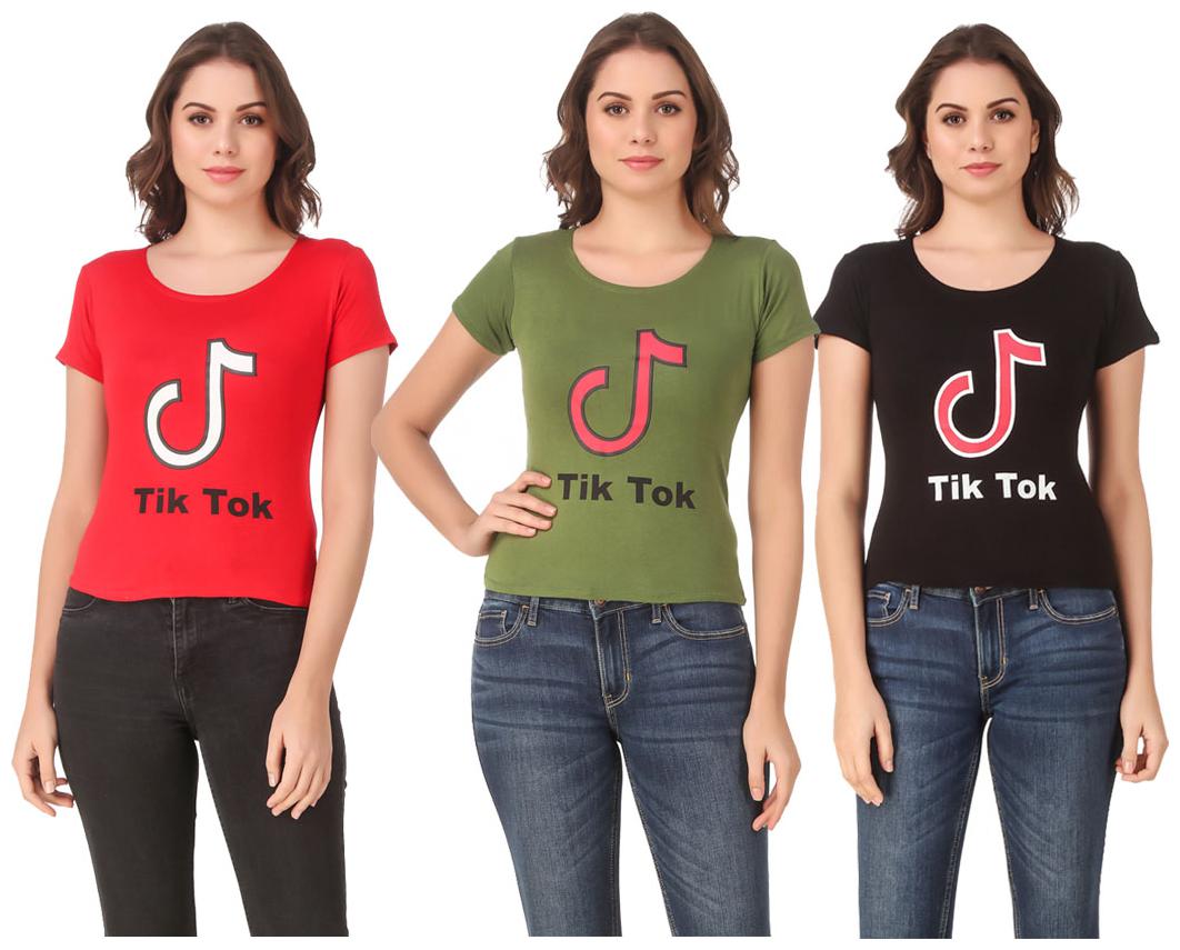 

AARYA WORLD Women Lycra Printed Multi T Shirt