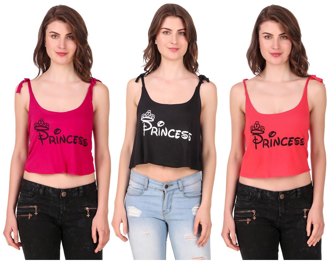 

AARYA WORLD Women Solid Crop top - Multi