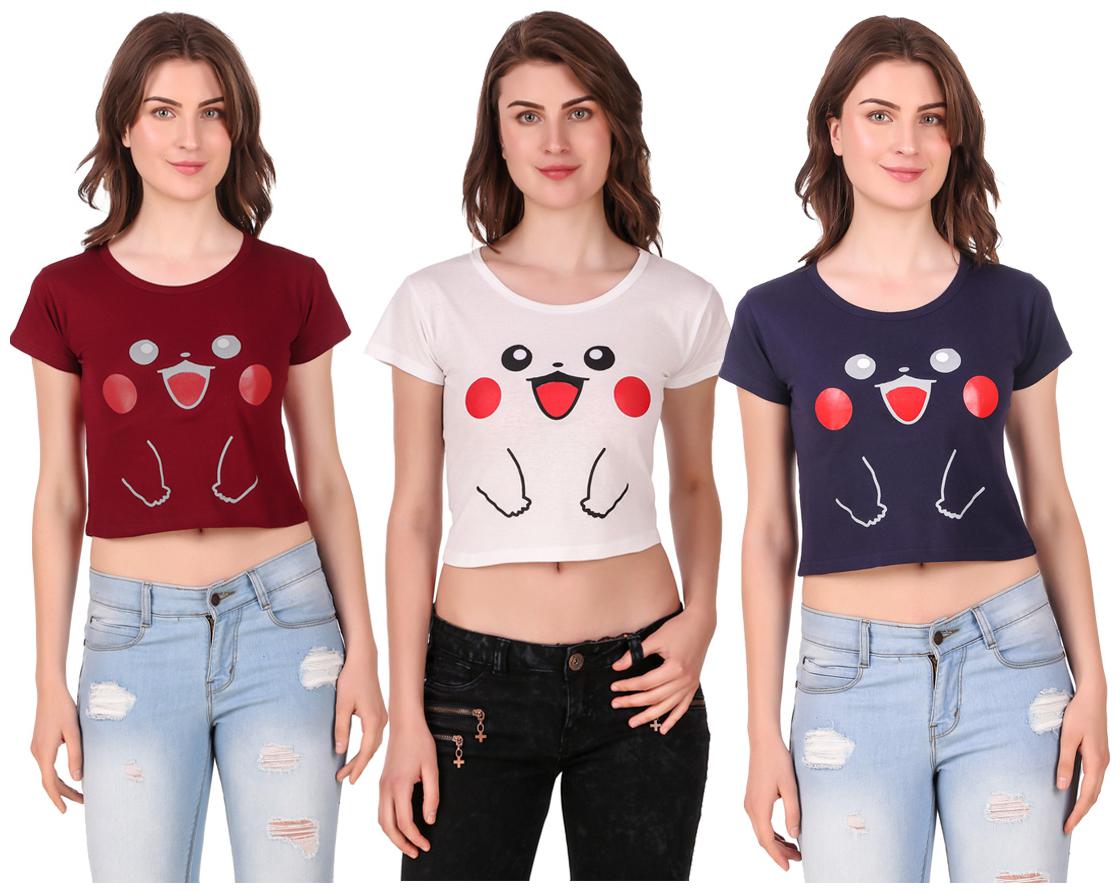 

AARYA WORLD Women Solid Crop top - Multi