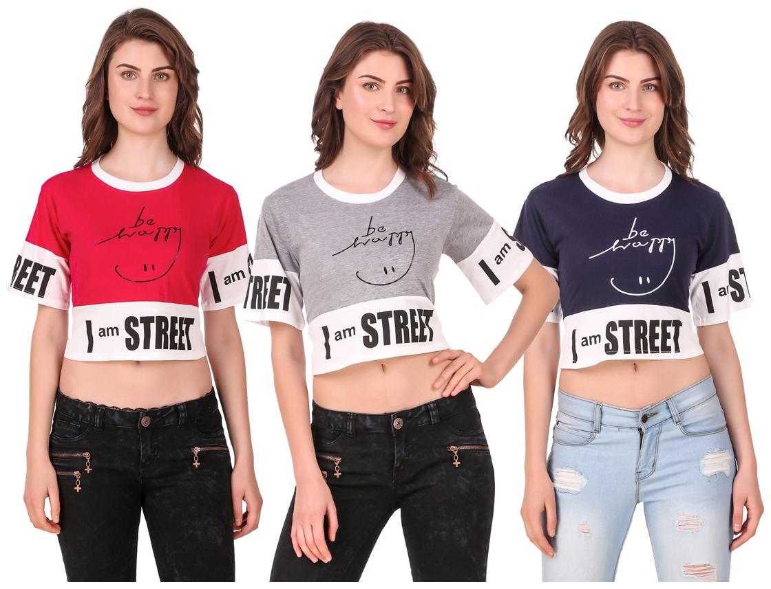 

AARYA WORLD Women Solid Crop top - Multi