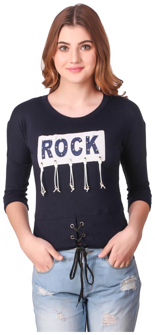 

AARYA WORLD Women Printed Regular top - Blue