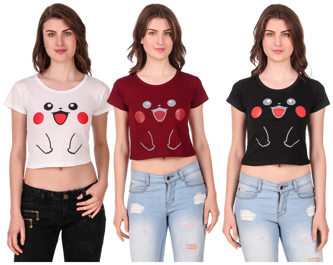 

AARYA WORLD Women Solid Crop top - Multi