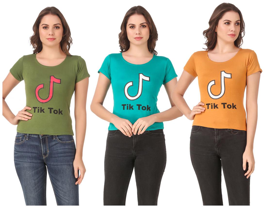 

AARYA WORLD Women Lycra Printed Multi T Shirt