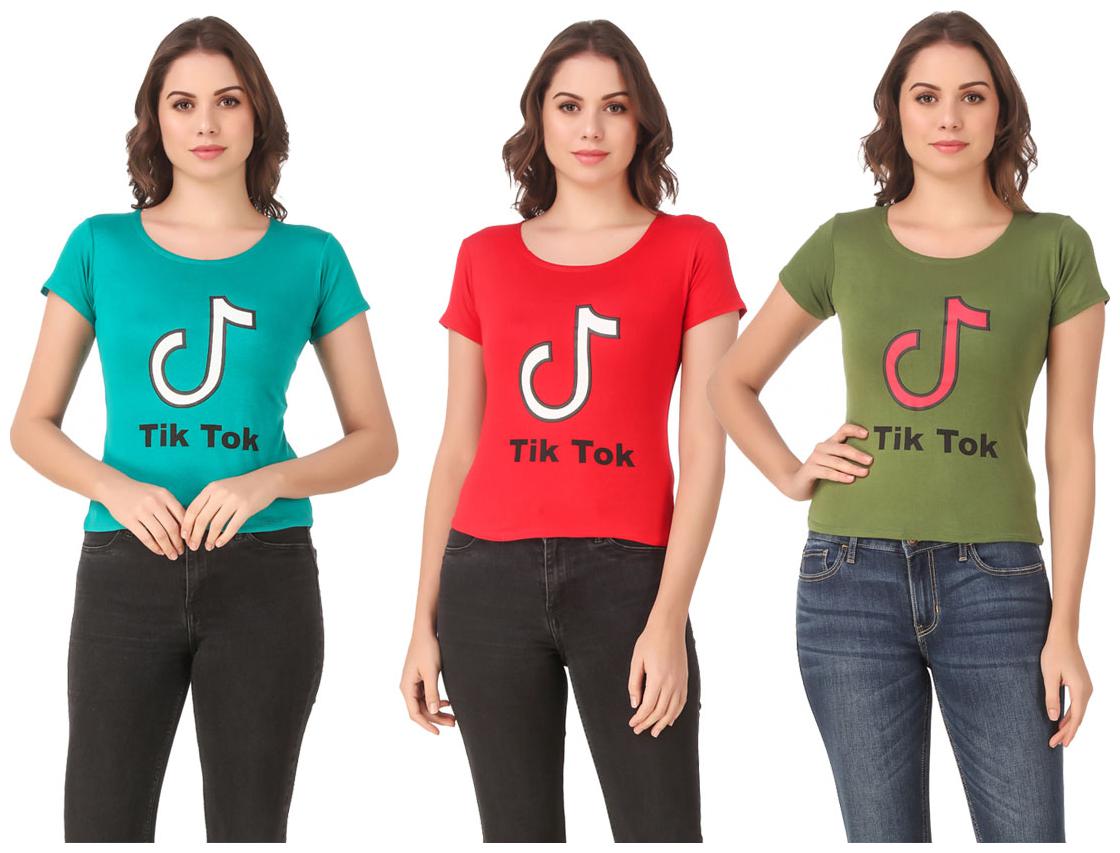 

AARYA WORLD Women Lycra Printed Multi T Shirt