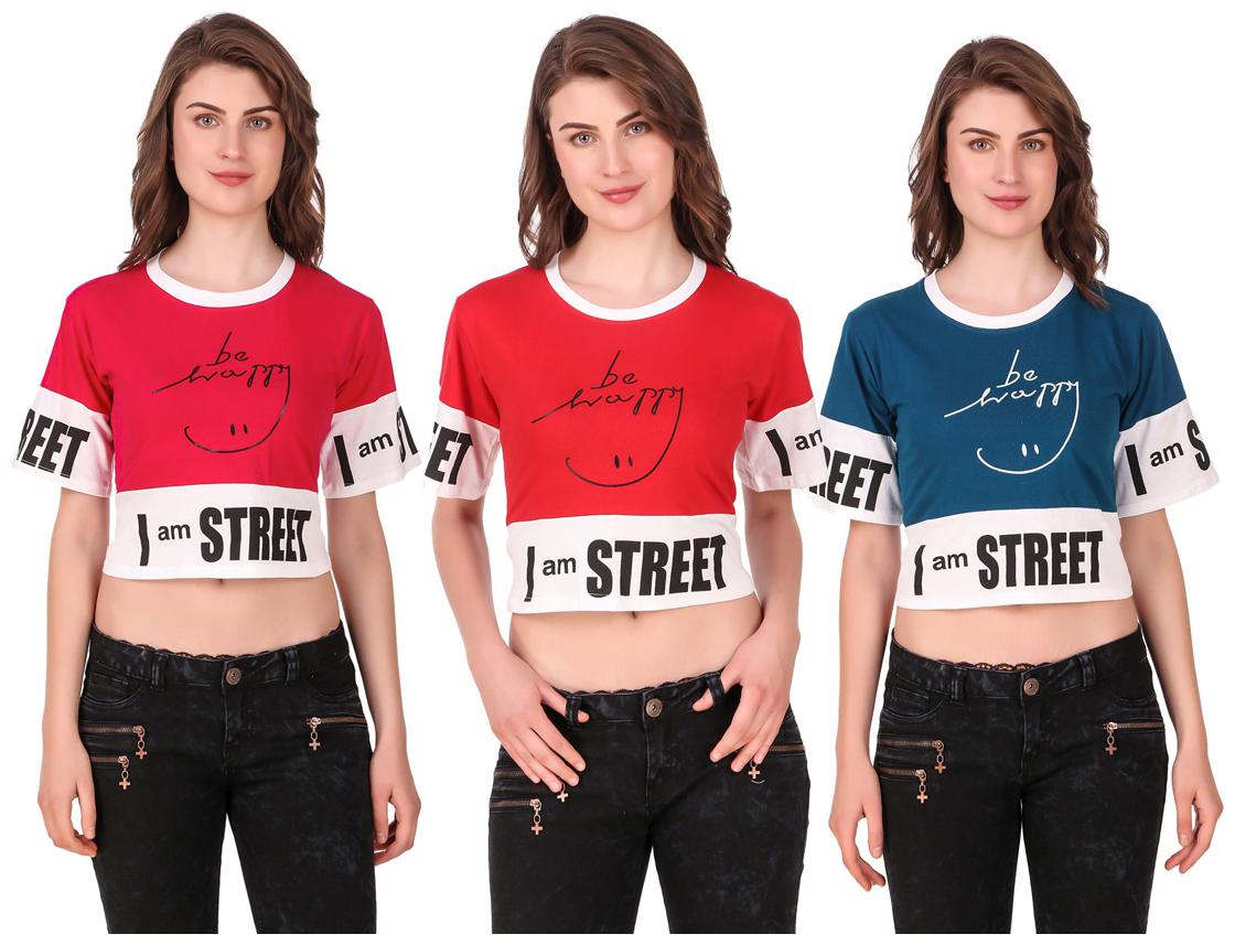 

AARYA WORLD Women Solid Crop top - Multi